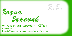 rozsa szpevak business card